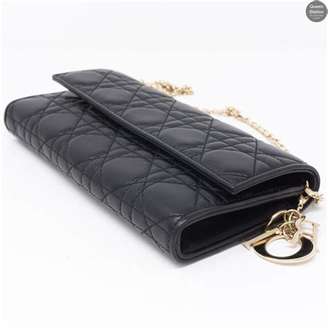 lady dior wallet black|Dior wallet on chain price.